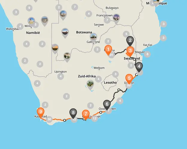 Fly & Drive  Johannesburg naar Kaapstad | Zuid AFrika