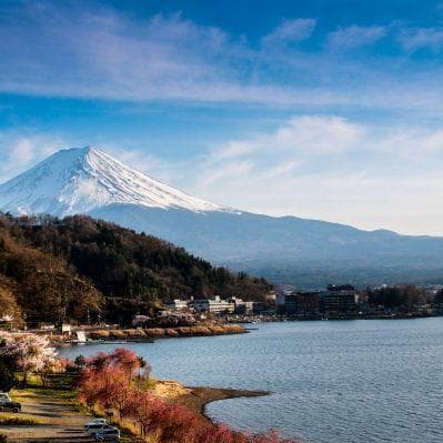 Ammirare il panorama navigando sul lago Kawaguchi - Kawaguchiko