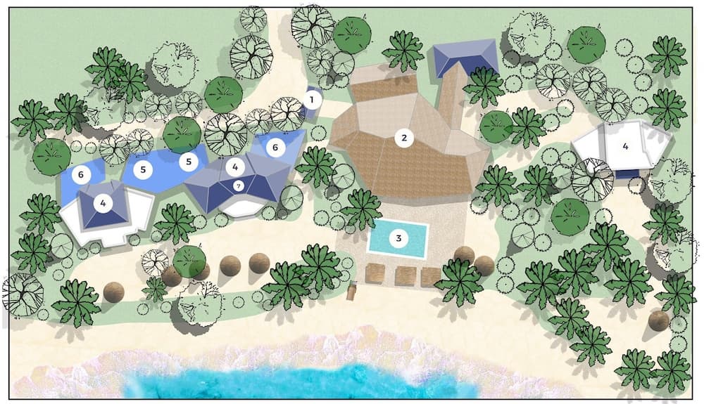 Jafferji Beach Retreat, Property map