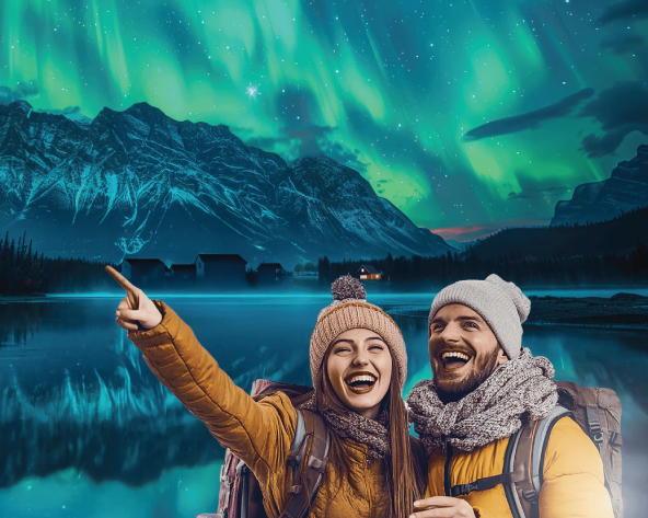 MTPE-10065 AURORAS BOREALES CON ISLANDIA Y NORUEGA