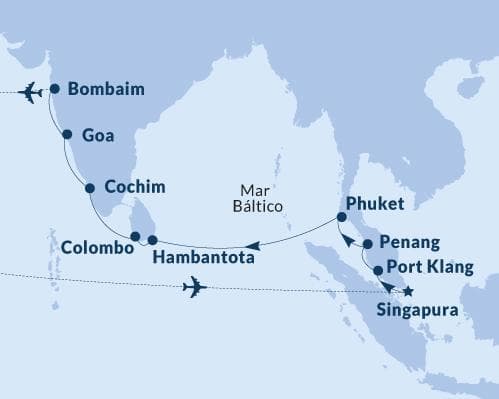 Viagem de Sonho-Singapura+Cru. India,Sri Lanka e Tailândia