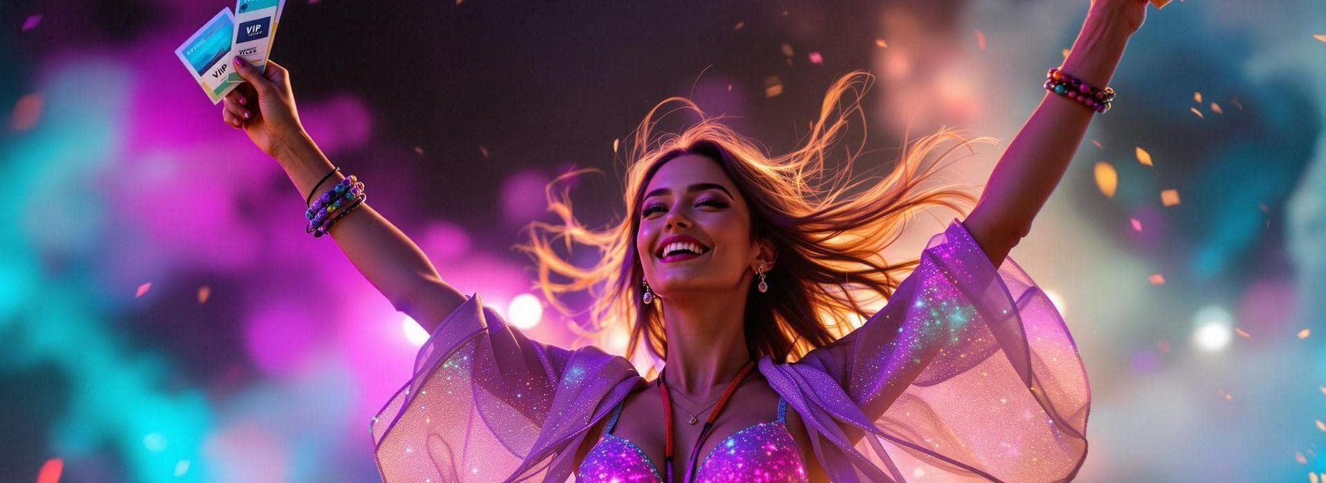 Girl with vouchers in her hand