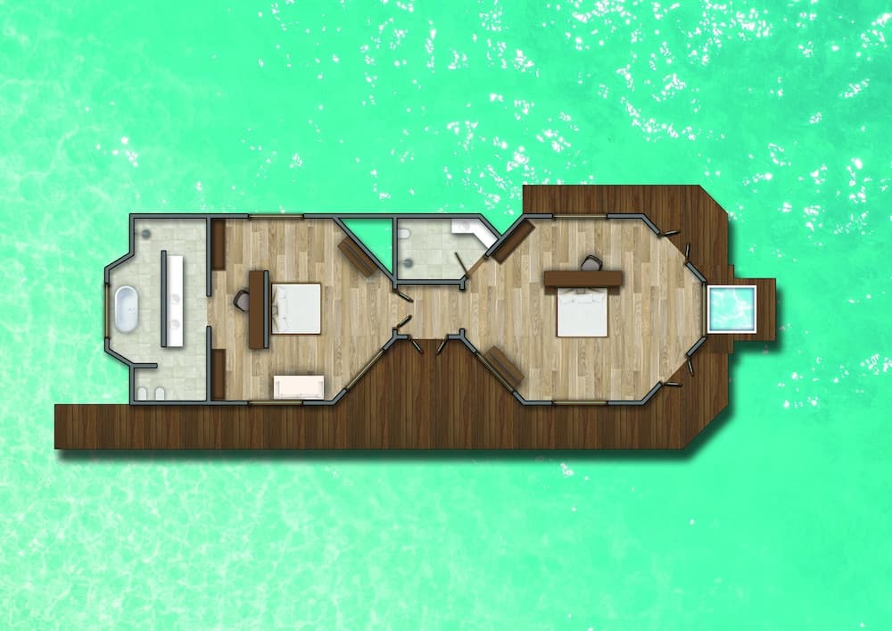 Kihaa Maldives - Trasferimenti Volo Domestico + Barca Veloce Inclusi - Airone Selection, Floor plan