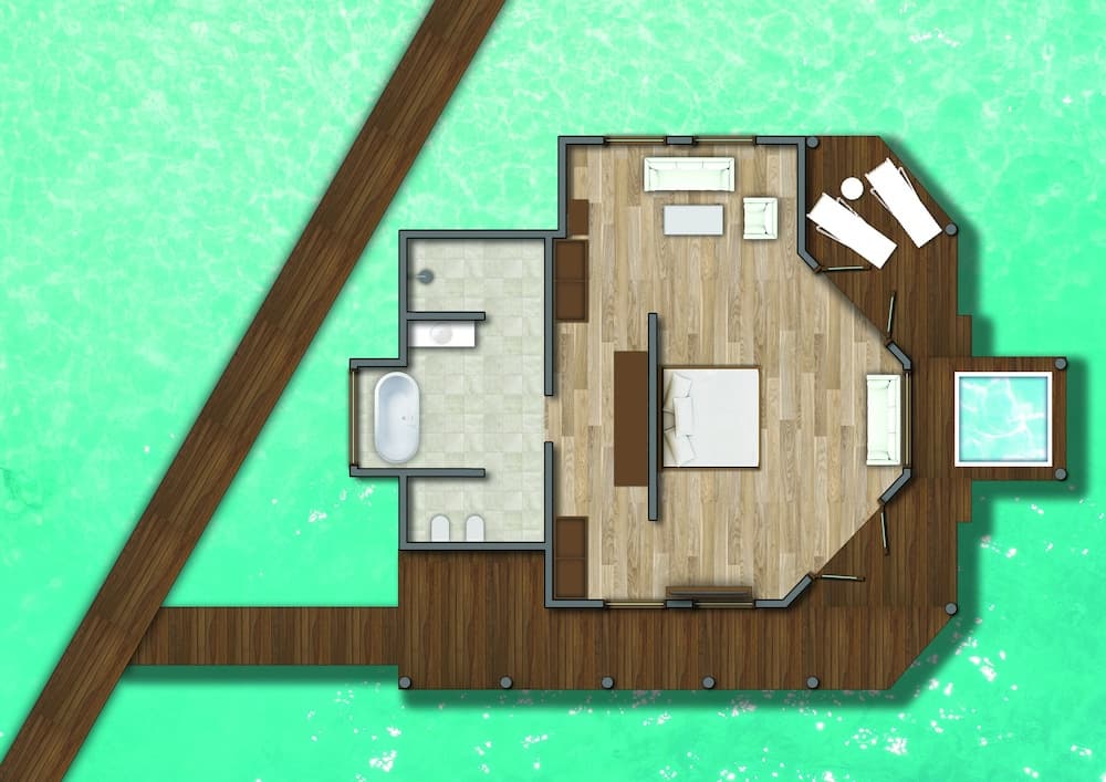 Kihaa Maldives - Trasferimenti Volo Domestico + Barca Veloce Inclusi - Airone Selection, Floor plan