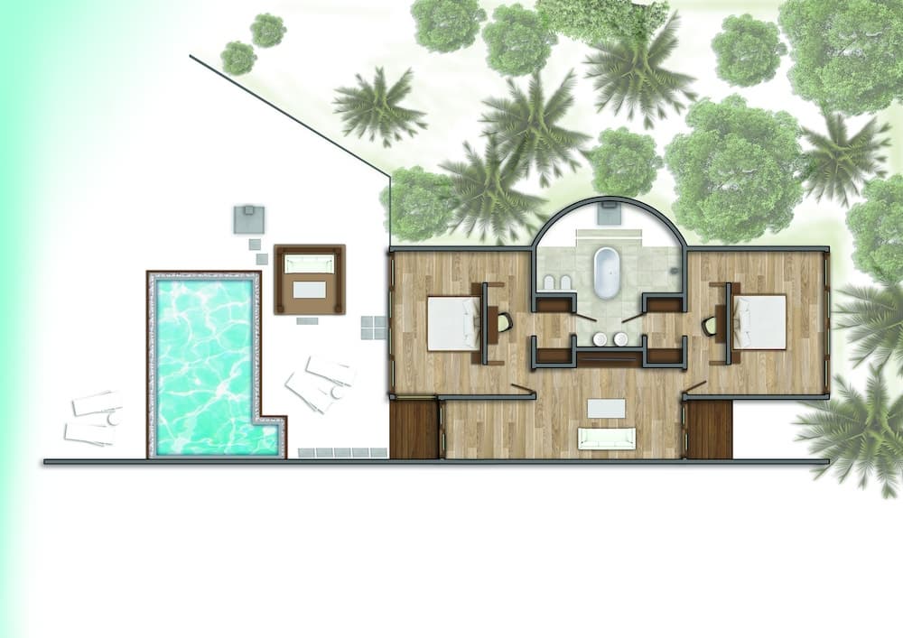 Kihaa Maldives - Trasferimenti Volo Domestico + Barca Veloce Inclusi - Airone Selection, Floor plan