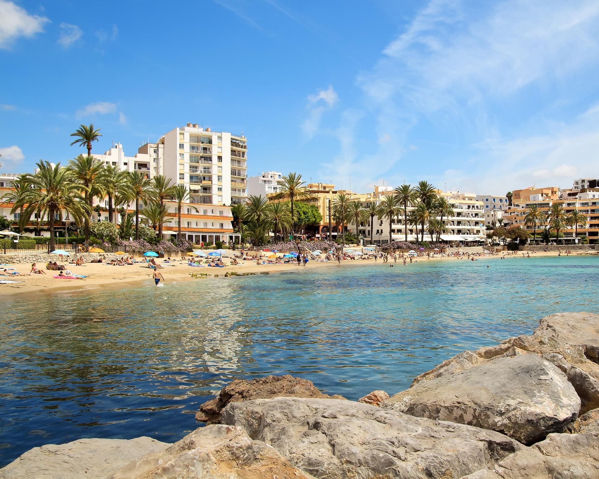 Plage de Figueretes, Ibiza, Espagne