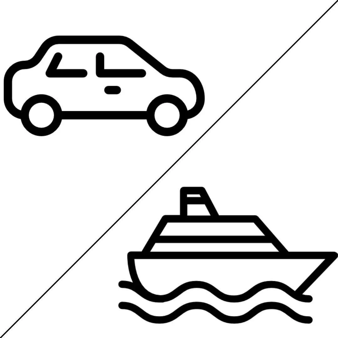 Land- & Boottransfer (ohne Guide) - von Hotel/bis Hafen