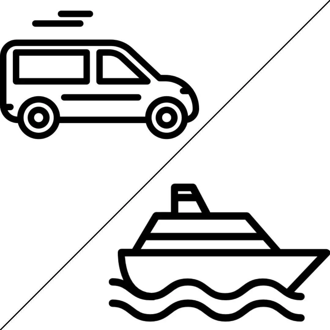 Land- & Boottransfer (ohne Guide) - ab Hotel/Flughafen bis Hotel