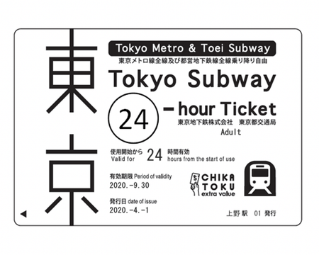 Tokyo Subway Ticket 24, 48 or 72 Hours