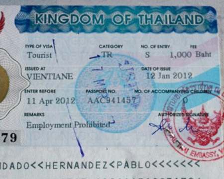 Trámite Visa a Tailandia