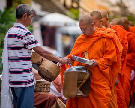 Half Day Monk alms giving - Kuang Si waterfall with Breakfast at waterfalls (Private)