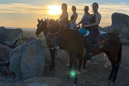 Horseback Riding 2 Hour SUNSET , Rock formation / Countryside and Beach Ride 