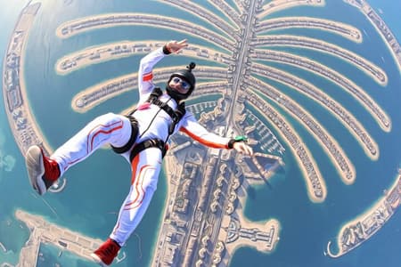 Skydive Over The Palm with Private Transportation