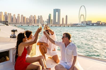 Dubai Marina 2 Hour Sunset Yacht Tour with Alcoholic Drinks