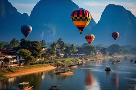 Vang Vieng Laos Hot Air Balloon Adventure Tour
