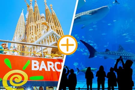 Tour in autobus Hop On Hop Off di Barcellona con ingresso all'acquario