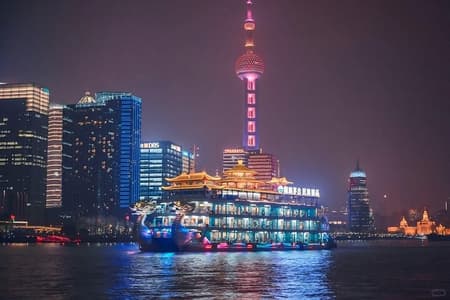 Crucero nocturno por Huangpu : ambiente acogedor y moderno Shanghai Glow