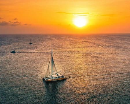 Crucero al atardecer en el catamarán Palm Pleasure