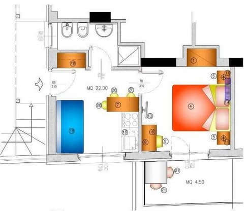 Casa Livio - Rooms and studios, Floor plan