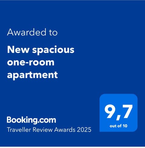 New spacious one-room apartment, 