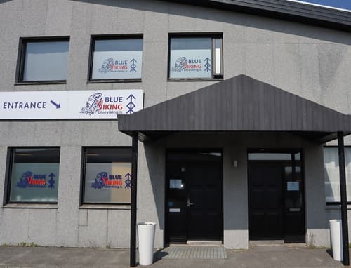 Blue Viking Pods, Front of property