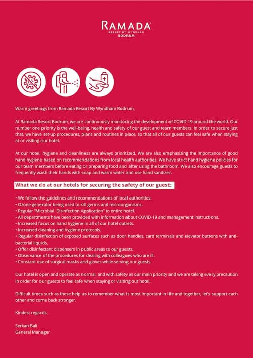 Ramada Resort by Wyndham Bodrum, Reception