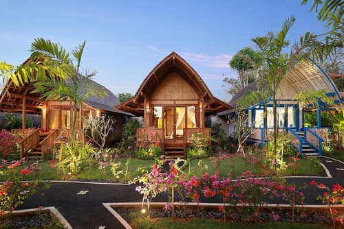 Uluwatu Lumbung Cottages, Front of property - evening/night