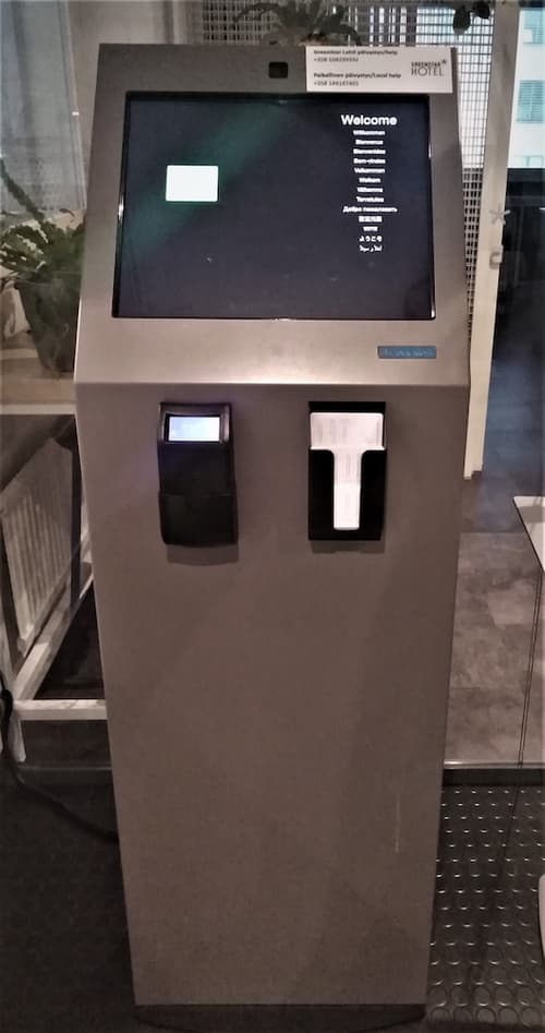 GreenStar Hotel Jyväskylä, Check-in/check-out kiosk