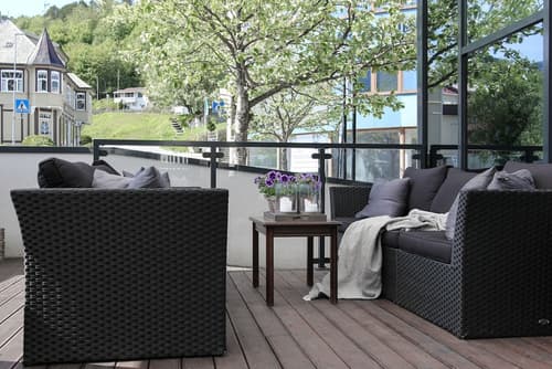 Brattvåg Fjordhotell, Terrace/patio