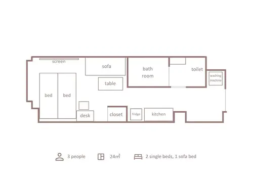 Minn Umeda Nakazakicho, Floor plan