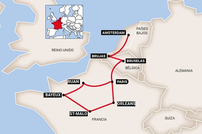 Paises Bajos - Normandia y Bretaña