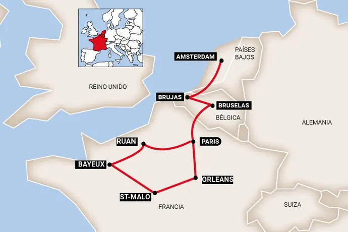 Paises Bajos - Normandia y Bretaña