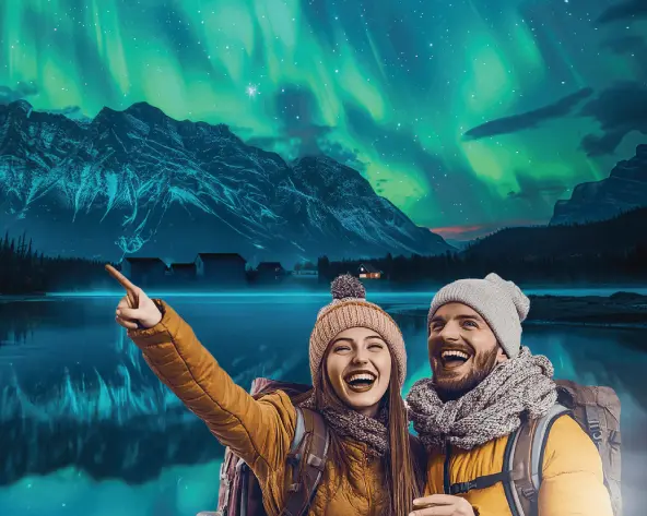 MTPE-10065 AURORAS BOREALES CON ISLANDIA Y NORUEGA